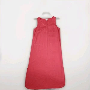 J. Jill Love Linen Sleeveless Shift Dress 100% Linen Size S Petite Pink Pockets - Picture 1 of 7