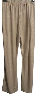 Miss Selfridge Ivory Sparkle Flared Hem Leggings Size 6 - Image 1 of 4