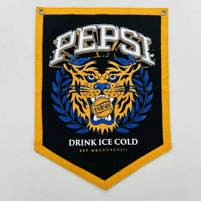 Oxford Pennant Pepsi Tiger Felt Wall Banner Flag Drink Ice Cold Made in USA - Image 1 of 4