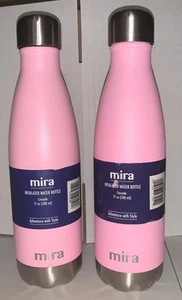 x2 Mira Insulated Water Bottle Pink Stainless Steel Travel Athletic Camping 17oz - Picture 1 of 8