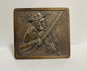 1976 Fiddler Vintage Bergamot Belt Buckle Musician Playing Fiddle Belt Buckle - Picture 1 of 6