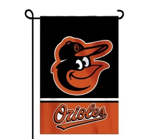 Baltimore Orioles Double Sided Garden Flag 12x18 Heavy Duty Polyester/New - Picture 1 of 1