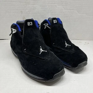 Air Jordan 18 Black Sport Royal OG 2003 Mens Size 7.5 Blue Retro Read - Picture 1 of 15