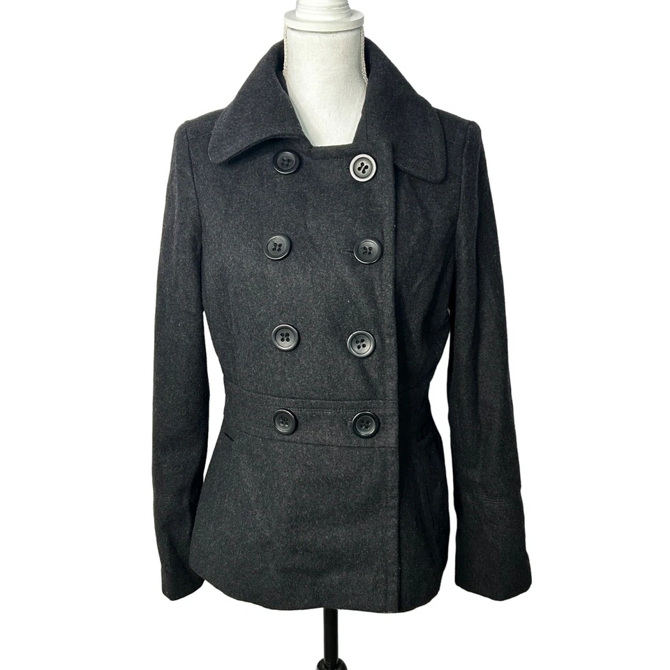 American Rag Cie Gray Wool Blend Peacoat Women’s Double Breasted Jacket Size M - Image 1 of 4