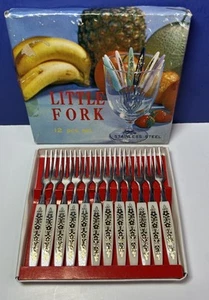 Vintage Little Fork 12 Pcs. Set Stainless Steel Appetizer Party Fork Japan - Picture 1 of 6