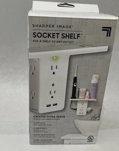 Sharper Image Socket Shelf Surge Protector Wall Outlet, As Seen On TV - Picture 1 of 6