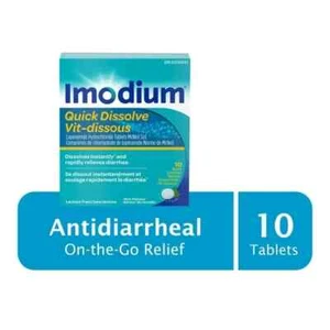 Imodium Diarrhea Relief, Quick Dissolve 10 Tablets, Fresh from Canada Immodium - Picture 1 of 2