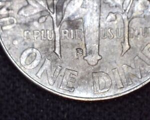 Toned 1964-D/D Roosevelt Silver Dime Error Rare