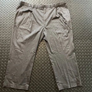 Pantalone elegante uomo Haggar vestibilità classica grigio plissettato 50x29 grande e alto premium - Foto 1 di 19