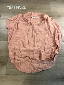 Madewell Shirt Womens Size M Pink Button Up Flap Pockets Short Sleeve Casual - Picture 1 of 11