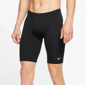 Nike Jammer Swim Shorts Spandex Trunks Mens Sz 26 Swimming Black Hydrastrong NWT - Picture 1 of 11