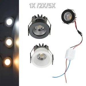 Mini 3w Led Cob Downlight Ceiling Recessed Cool Neutral Warm White Dimmable 40mm - Picture 1 of 15