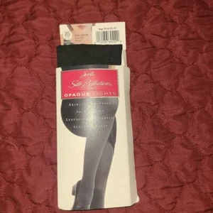 Ebony/Black Opaque tights for women size CD Hanes Silk Reflections. Control Top - Picture 1 of 5