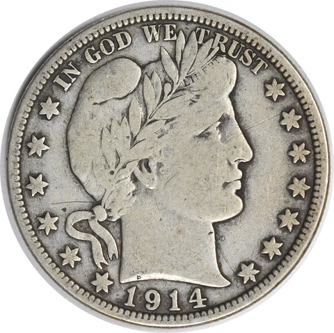 1914 Barber Silver Half Dollar F Uncertified #302 Cover