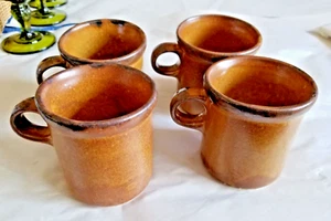 Vintage McCoy Pottery Canyon Mesa Stoneware Coffee Cups #1412 (4) - Picture 1 of 5