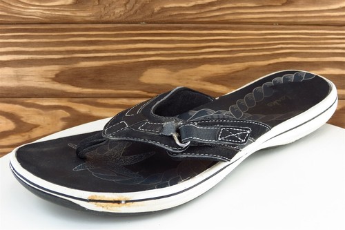 Scarpe sandalo donna Clarks taglia 10 M nero infradito sintetico