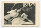 Snapshot Photographie vintage couple plage allongé torse nu maillot SB301