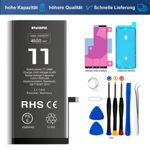 Bateria do iPhone 11 bateria 4500 mAh bateria wymienna o dużej pojemności + narzędzie do wymiany - Zdjęcie 1 z 7