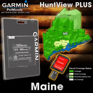 Garmin HuntView PLUS MAINE Map - MicroSD Birdseye Immagini satellitari 24K caccia - Foto 1 di 7