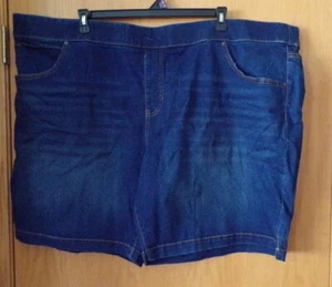 Women's Shorts: Pull-on DENIM (2 washes) Bermuda Shorts~PLUS Size 0X or 4X~Nwt - Picture 1 of 7