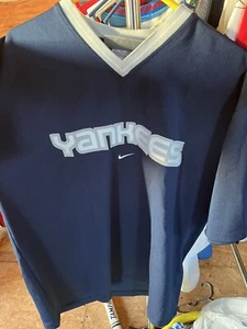 Nike Team New York Yankees Genuine Baseball V-Neck Jersey Shirt Large - Picture 1 of 7