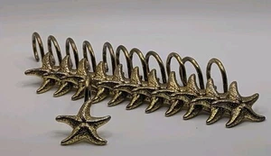 Vintage Gold Starfish Shower Curtain Hooks, Set of 12 - Picture 1 of 3