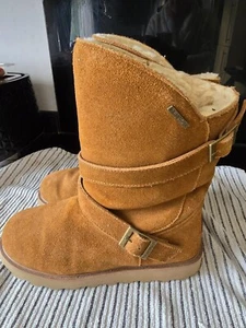 Bearpaw WATERPROOF MID LENGTH SUEDE CHESTNUT BOOTS UK 6.5 WORN TWICE - Picture 1 of 6