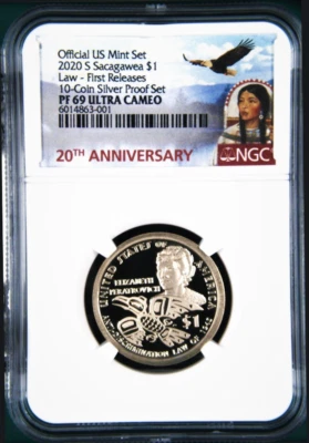 2020 S Proof Native American NGC PF69 $1 Anti-Discrimination v. SilverSet coin  - Image 1 of 2