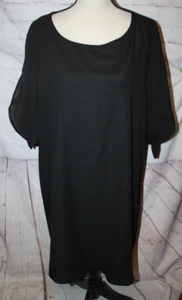 Shein Curve Women's Black 1/2 Tie Sleeve Tunic Dress Plus Size 2XL *EUC* - Picture 1 of 4
