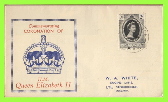 Gilbert & Ellice 1953 QEII Coronation on Crown design First Day Cover - Image 1 of 1