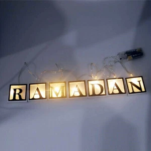 Lámpara nocturna de cuerda LED Eid Mubarak decoración colgante Ramadán fiesta islámica - Imagen 1 de 4