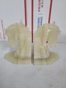 Vintage Horse Book Ends Glass - Picture 1 of 3