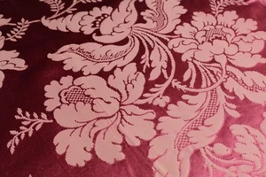3 FRAMMENTI TESSUTO PEONIA SETA ROSATO FRANCESE PRIMI '800 - Foto 1 di 5