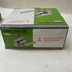 Sartodoors Maniglia moderna quadrata passaggio nichel satinato PASSAGGIO-1-SI - Foto 1 di 2
