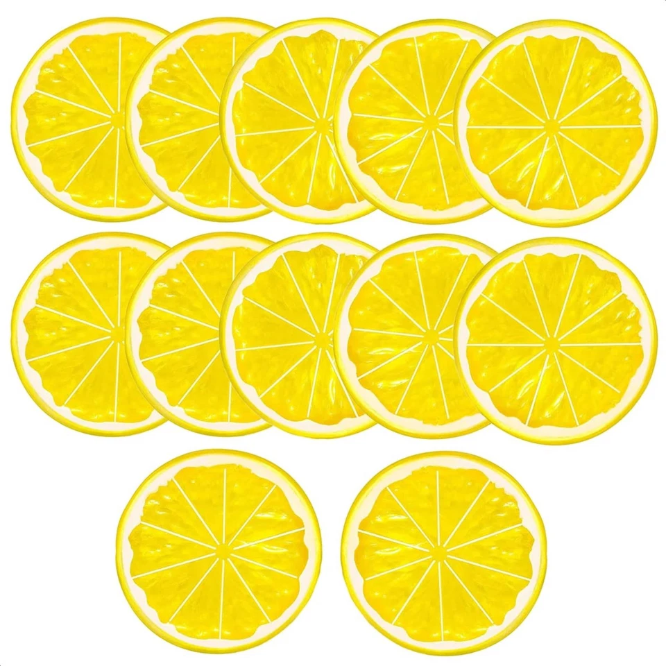 LEAFBABY 12 Pcs Realistic Fake Artificial Lemon Limes Slice Simulation Fruit