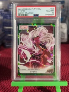 2023 Upper Deck Marvel Platinum High Series Green Crackle 71/99 Storm #150 PSA10 - Picture 1 of 5