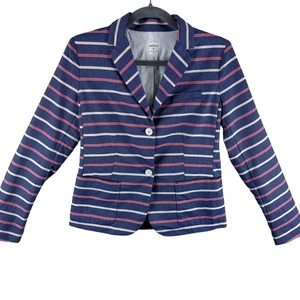 Blazer Gap The Academy a righe monopetto foderato cotone tasche taglia 4 - Foto 1 di 10