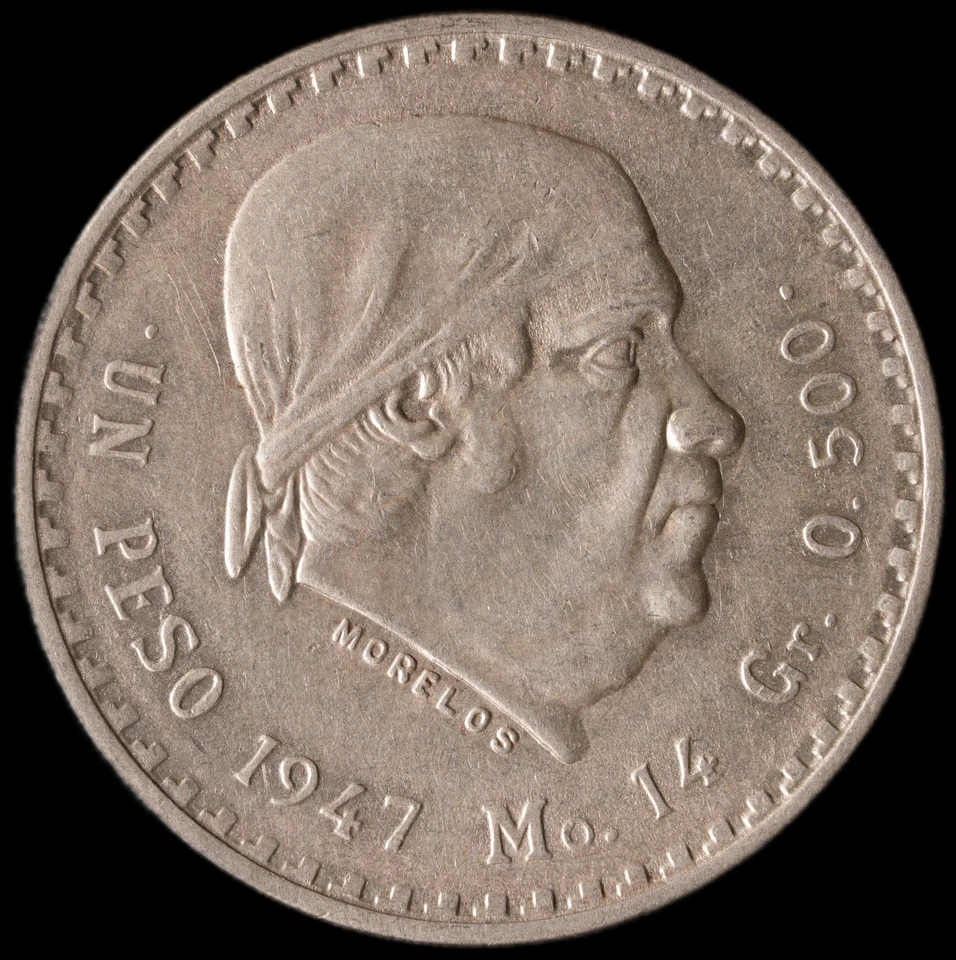 México - 1 Peso - 1947 - KM#456 - J - Item #2 - Imagem 1 de 3