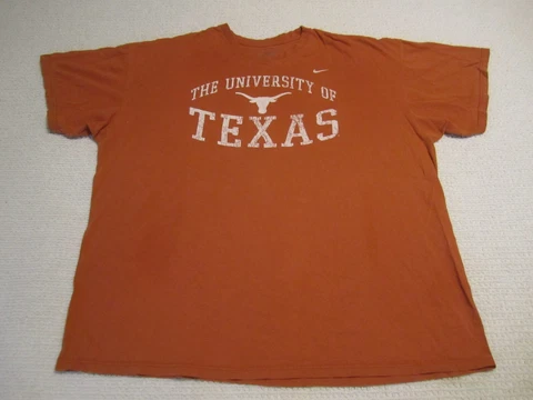 Texas Longhorns Shirt Adult 2XL XXL Orange White Crew Neck University NCAA Mens Cover