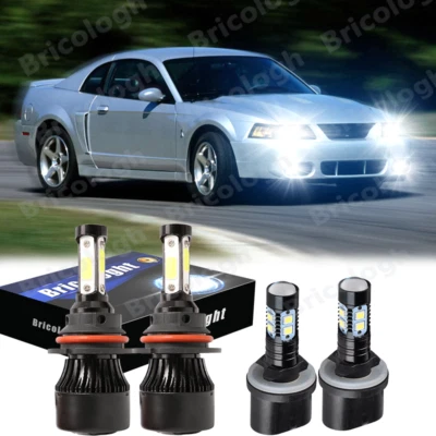 Kit de faros antiniebla LED 6000K 4x para Ford Mustang GT SVT Cobra 1994-04 Foto 1 de 4