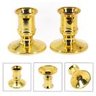 Antique Style Candlestick Holders Gold Finish Set Of 2 For Taper Candles