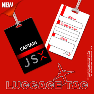 Étiquettes bagages d'équipage JetSuiteX Captain Airlines (lot de 4)