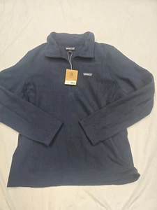 $69 Patagonia Micro D Fleece 1/4 Zip Pullover Sweater 26278 Navy Women’s Size S - Picture 1 of 7