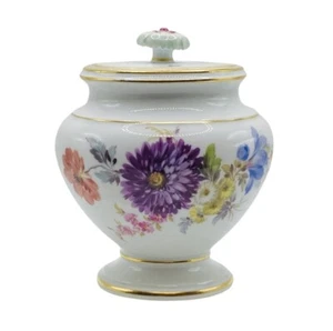 Antique Meissen Gilded Floral 4” Vase w/Lid Blue Crossed Swords (Rare) OOAK - Picture 1 of 9