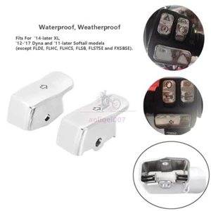 2x Cubiertas de botón de interruptor de señal de giro cromadas Extender Harley Softail Sportster Dyna - Imagen 1 de 10
