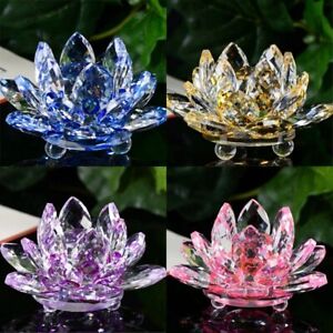Lotus Flower Crafts Glass Ornaments New Home Wedding Party Decor Gifts Statues