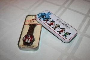 VINTAGE DISNEY MICKEY MOUSE WATCH LETTER 'M' GREY AND RED WRISTWATCH EXCELLENT - Picture 1 of 12