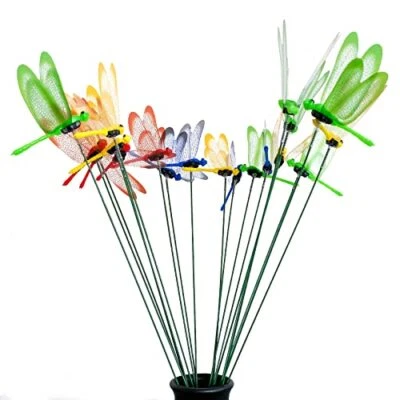 20 Pcs 3D Dragonfly Garden Stakes Ornaments for Outdoor Yard Flower Pot Decor - Image 1 of 4