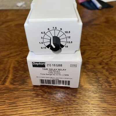 Dayton 1Egb8 Time Delay Relay 120Vac 10A Dpdt 9 Sec Brand New - Image 1 of 4