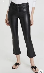 NWT Mother Sz 27 Black Faux Leather "Wax On Wax Off" The Insider Ankle Pant $218 - Picture 1 of 13